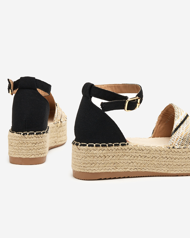 Gemusterte beige Damen-Espadrilles mit Zebria-Plateau - Schuhe