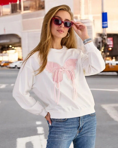 Royalfashion Damen Baumwoll-Sweatshirt mit dünnem Druck