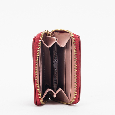 Kleines Portemonnaie für Damen in Kastanienbraun mit Schlüsselring - Accessoires