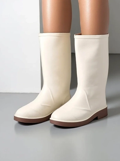 Royalfashion Mattschwarze Damenregenschuhe Mattelo