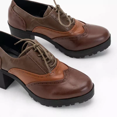 OUTLET Dunkelbraune Damenschuhe am Tiarino-Pfosten - Schuhe