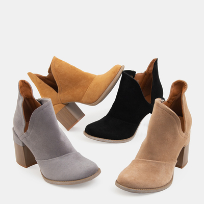 Damenstiefel mit kamelfarbenen Ausschnitten Plinara - Schuhe