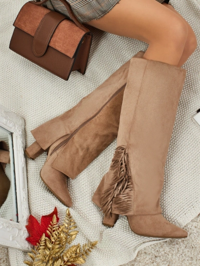 Damenstiefel aus Öko-Wildleder mit Schaft Rimolea