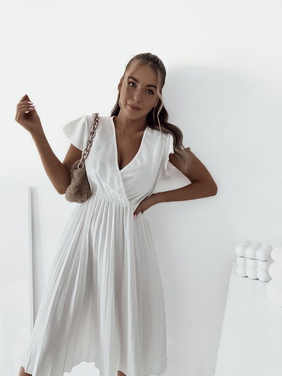 Royalfashion Damen plissiertes Midikleid