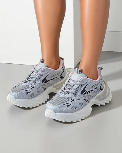Royalfashion Damen sporty Sneakers auf einer dickeren Sohle Annete