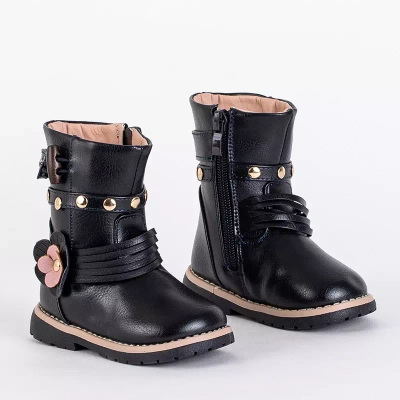 OUTLET Дитячі темно-сині чоботи з еко шкіри Kisso- Footwear