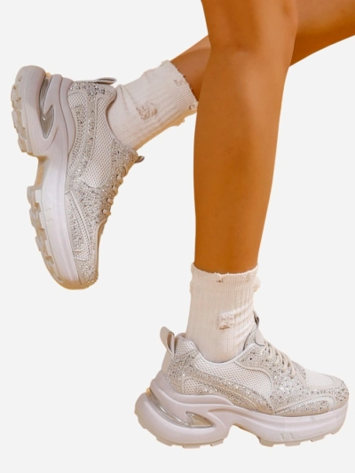 Royalfashion Damen Sport Sneakers mit Strass Bloss