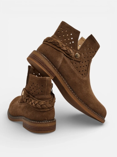 Ażurowe Damen-Stiefeletten aus Naturleder Unimi