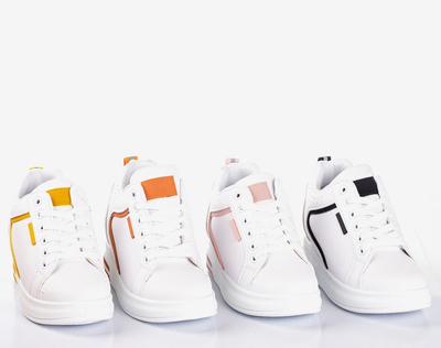 Weiße und gelbe Damen-Sneakers mit Indoor-Keilabsatz Marcja - Footwear