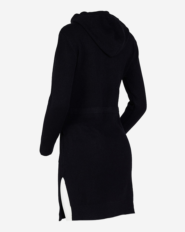 Damen-Tunika mit schwarzem Pullover und Kapuze - Kleidung