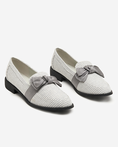 OUTLET Lukisto Hahnentritt-Loafer für Damen in Grau und Weiß - Schuhe