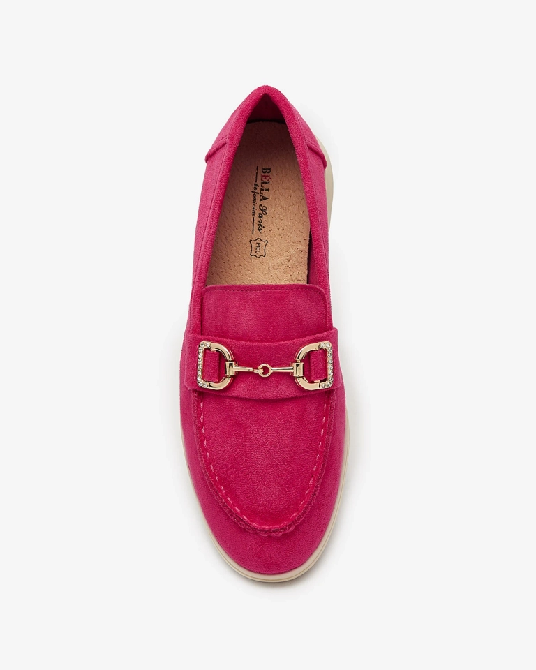 Fuchsia Damen Mokassins mit Goldverzierung Neterri - Footwear