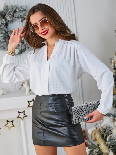 Royalfashion Damenbluse mit Strasssteinen