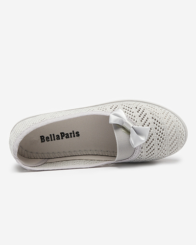 Hellgraue Slip-On-Sneaker für Mädchen mit durchbrochenem Obermaterial Locuni - Footwear