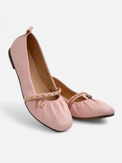 Rosa Callista Ballerinas aus Öko-Leder mit Kette – stilvoll für Frühling und Sommer
