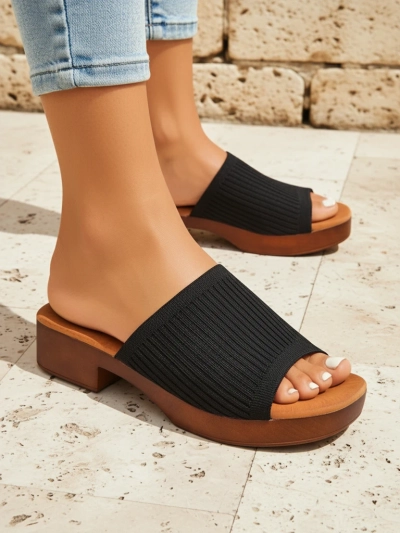 Royalfashion Damen-Pantoletten Ribbed Grace