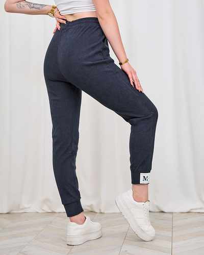 Royalfashion Marineblaue Damen Cord-Sweatpants