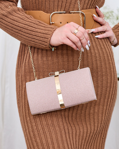 Royalfashion Рожево-золотий жіночий клатч