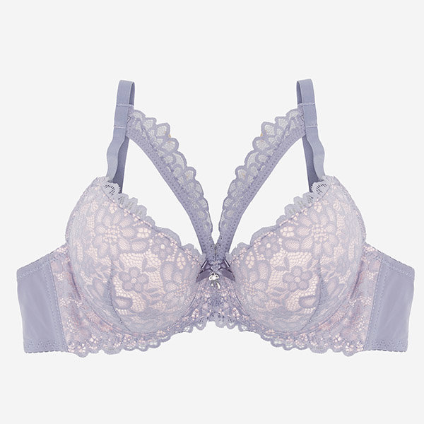 Push-up-BH mit Riemchen und Spitze für Damen in Violett - Unterwäsche