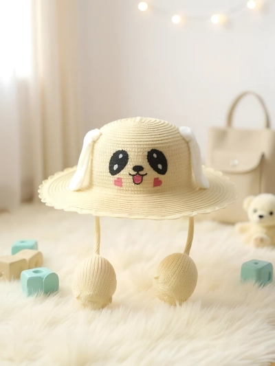 Royalfashion Kinder Strohhut mit Welpenpfoten Hut
