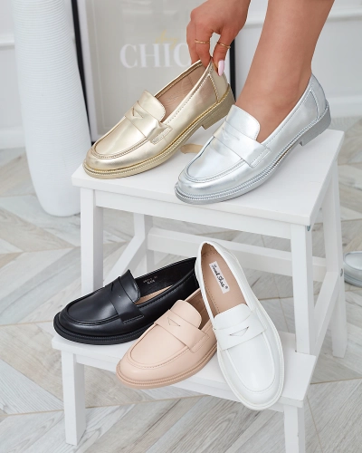 Weiße Damenmokassins aus Ökoleder Zibom- Footwear