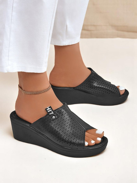 Royalfashion Damen Pantoletten mit Keilabsatz Luna Wedge