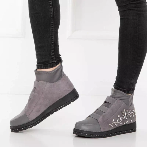 OUTLET Сірі жіночі сліпони зі стразами Ingala- Footwear