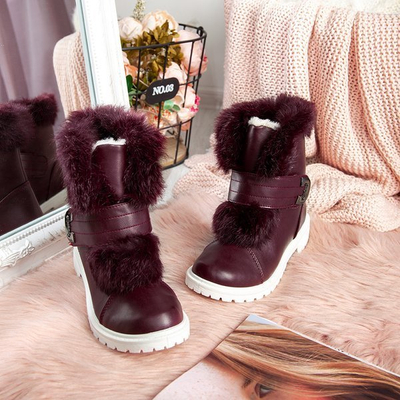 Wisconsin Burgundy Fur Snow Boots - Schuhe