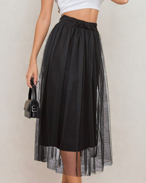 Royalfashion Жіноча двошарова спідниця міді
