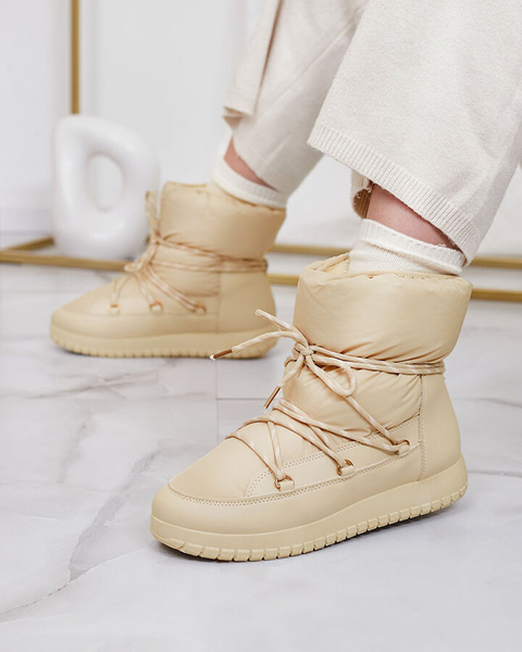 Royalfashion Damen Schlupf-Schneestiefel in beige Farbe Iredas