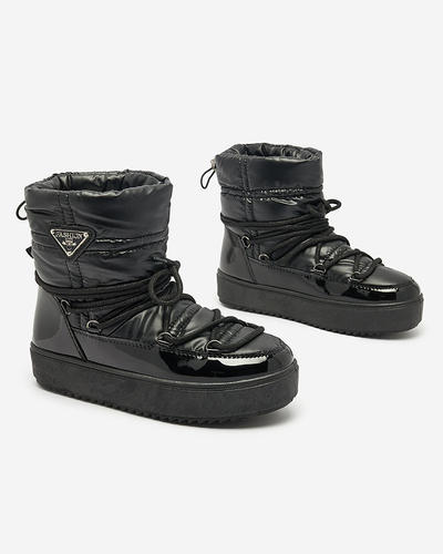 Royalfashion Schwarzer Damen-Schlupfstiefel Galebda