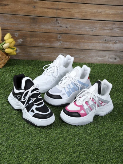 Royalfashion Damen sportliche Sneakers auf dickerer Sohle Loness