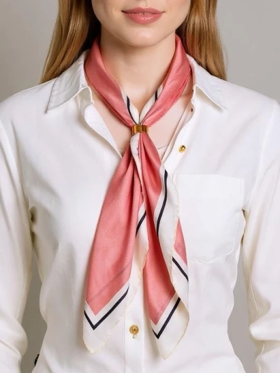 Apollonia rosa Damen-Halstuch aus Polyester 69x66 cm – klassischer Stil