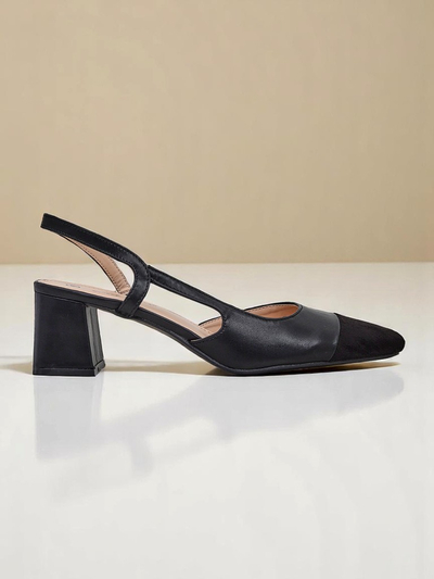 Royalfashion Damen Pumps mit niedrigem Absatz und dekorativer Spitze Eleganzo
