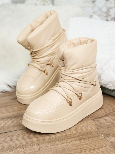 Royalfashion Damen Schlupf-Schneestiefel in beige Dabenda