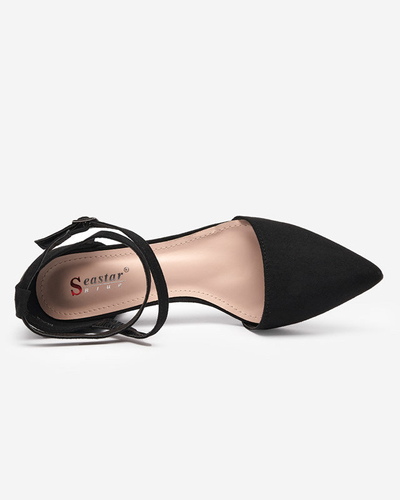 Schwarze Damensandalen auf Pfosten Crisco - Schuhe