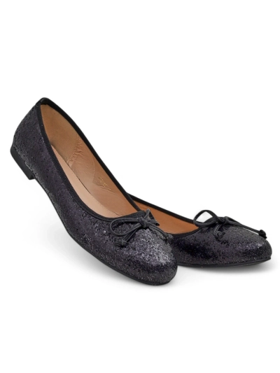 Royalfashion Damen Ballerinas mit Glitzer und Schleife Aramie