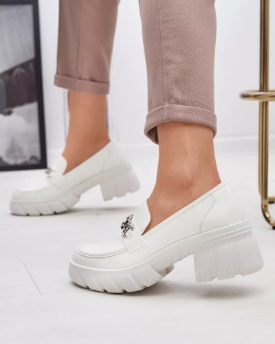 Weiße Damenschuhe auf massiver Erikela-Sohle - Schuhe