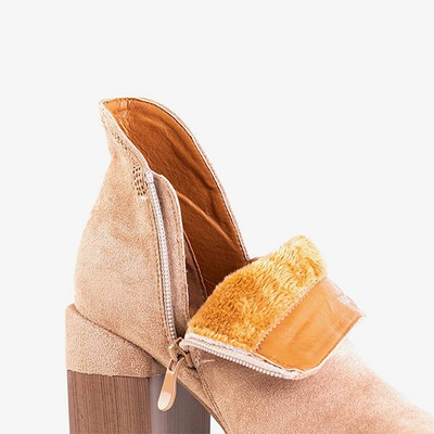 Hellbraune Stiefel mit quadratischem Absatz Lemere - Schuhe