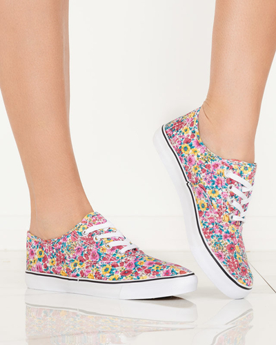 OUTLET Rosa Damensneaker mit Blumen Sertoli - Schuhe