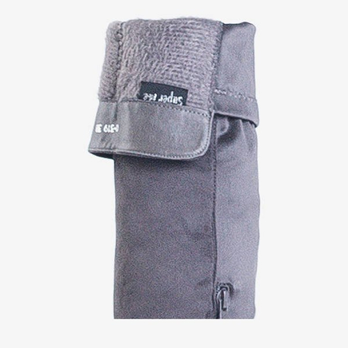 Сірі жіночі ботфорти на плоских підборах Conti - Взуття