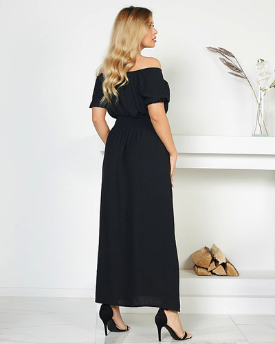 Midikleid mit elastischem Bund in Schwarz - Bekleidung