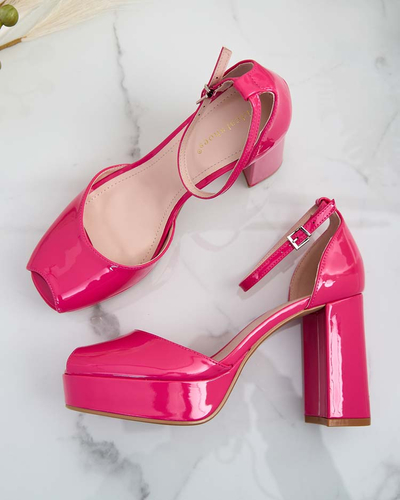 Royalfashion Damen Lefeyoa lackierte Pfostensandalen