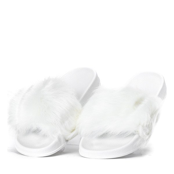 Millie Flip Flops aus weißem Fell - Schuhe