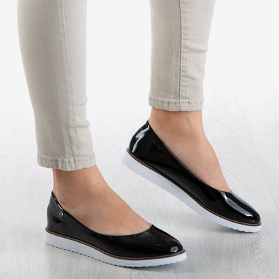 Schwarz und rot lackierte Damenballerinas Mersbels - Footwear