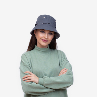 Dunkelgrauer Fischerhut für Damen - Accessoires
