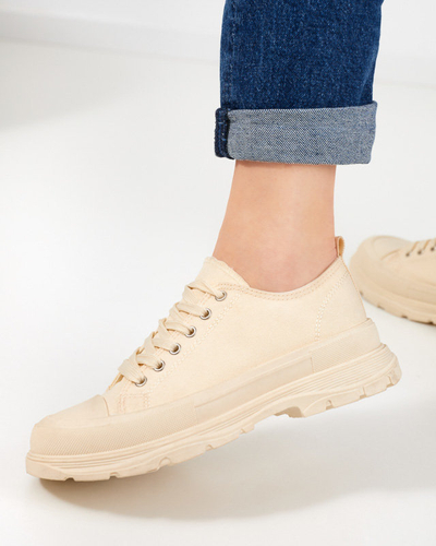 OUTLET Sportliche Turnschuhe für Damen in Beige Ohema - Schuhe