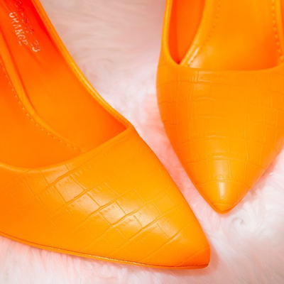 Orange Neon Heels mit Tierstickerei Rio - Footwear 1