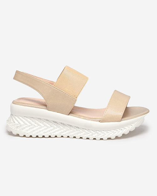 Коричнево-золоті жіночі босоніжки з фіанітами Maremino - Взуття