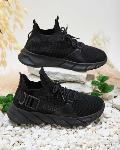 Esmeralda Schwarze Sneakers mit flachem Absatz